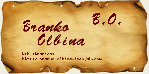 Branko Olbina vizit kartica
